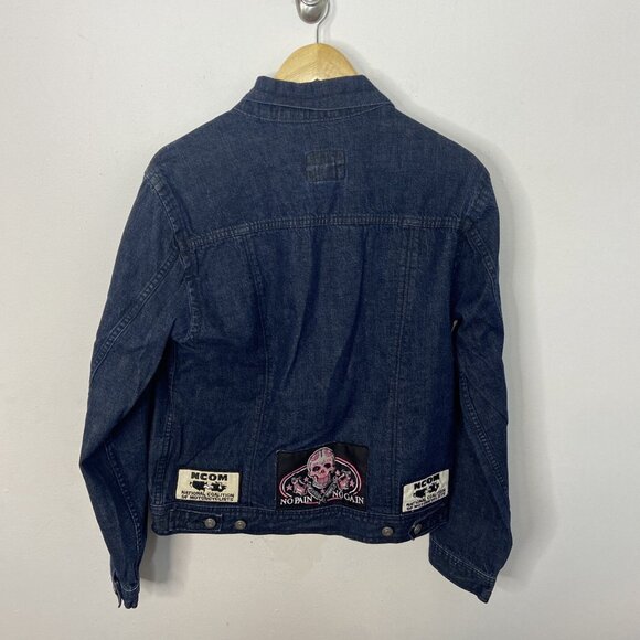Gap 1969 Men M Canadian Biker Patches Jean Jacket Ncom National Coalition - Picture 2 of 7